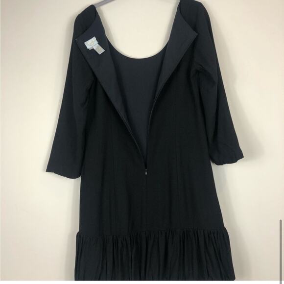 Tracy Reese black wool blend ruffle hem mini dress - Picture 6 of 9